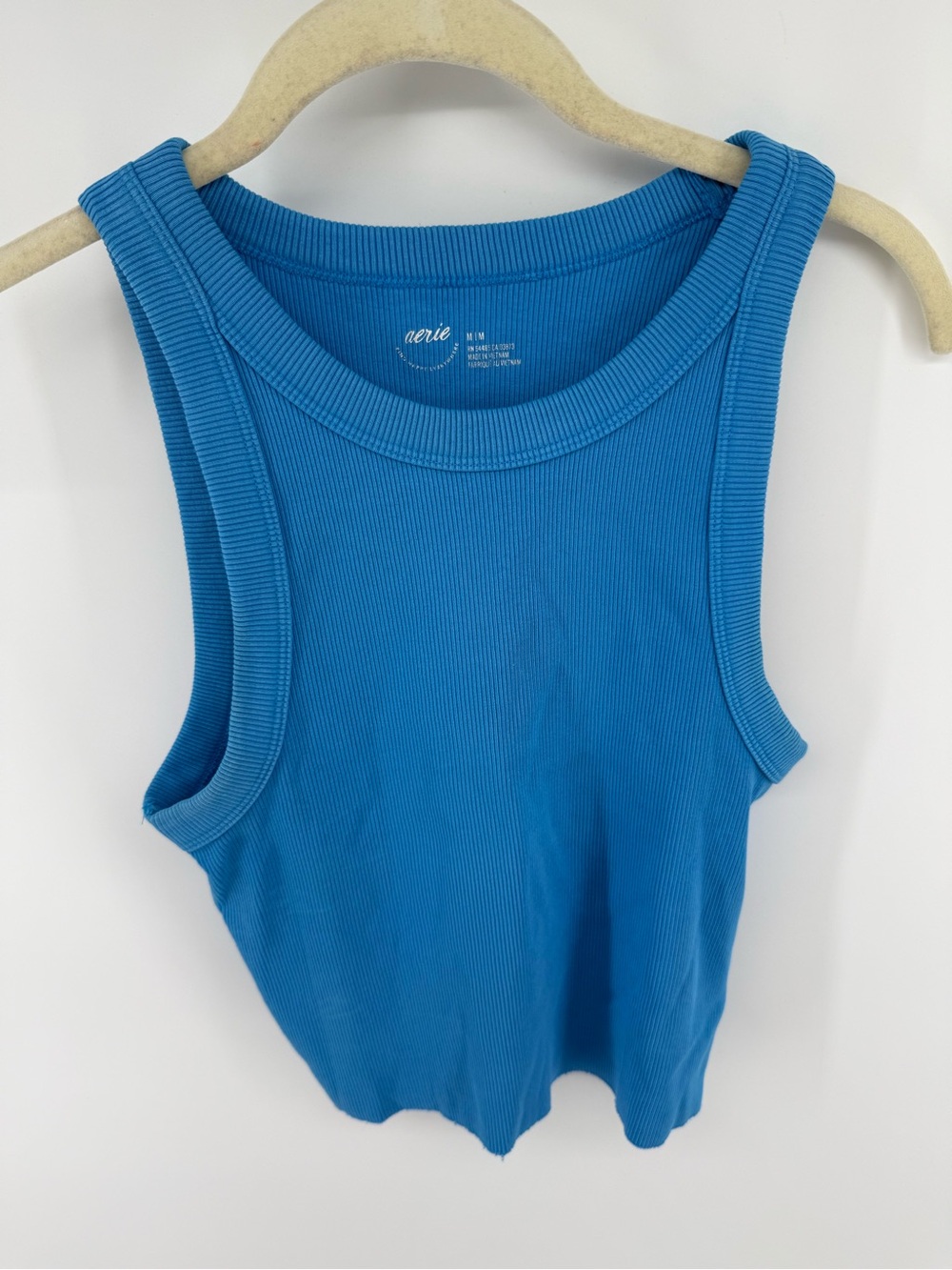 aerie Ribbed Tank Top in Teal‎ Blue
